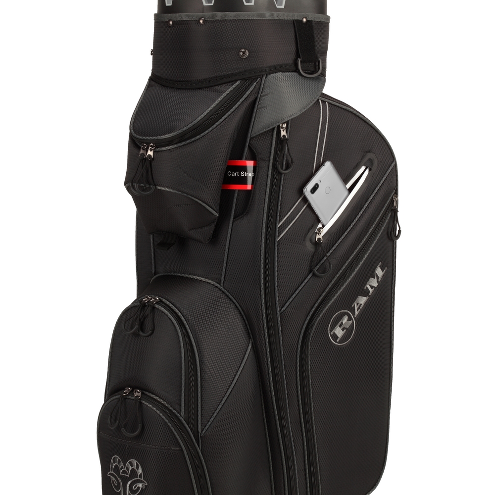 Ram Golf Premium Cart Bag with 14 Way Molded Organizer Divider Top - Picture 15 of 26